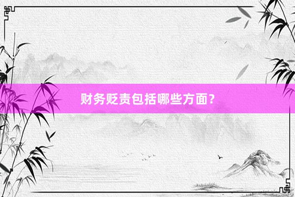 财务贬责包括哪些方面？